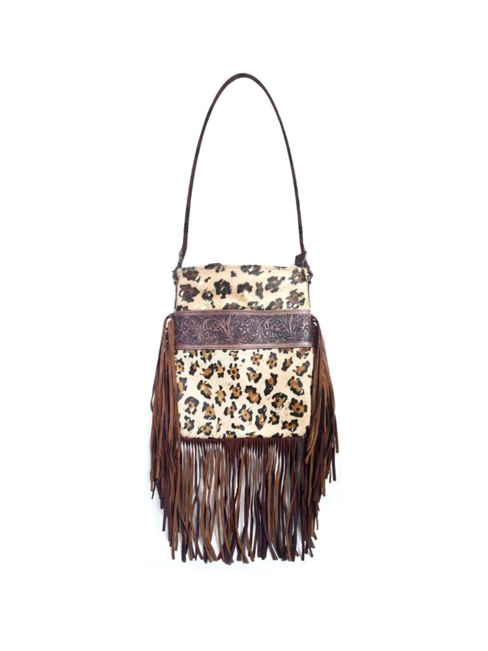 NEW AMERICAN DARLING Bag Tooled Large Leather Western Fringe Convertible